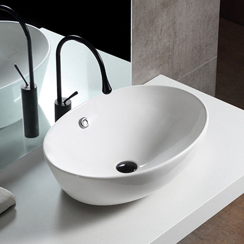 Bathroom Ceramic Sink Round Rod Handle Anti-spill Modern Faucet Sink