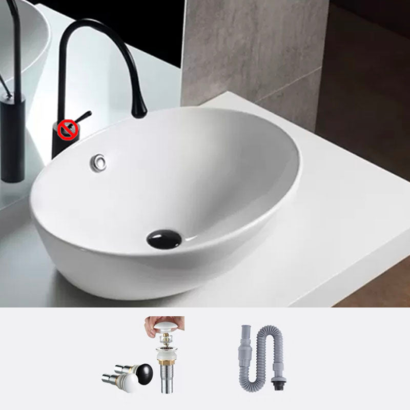 Bathroom Ceramic Sink Round Rod Handle Anti-spill Modern Faucet Sink