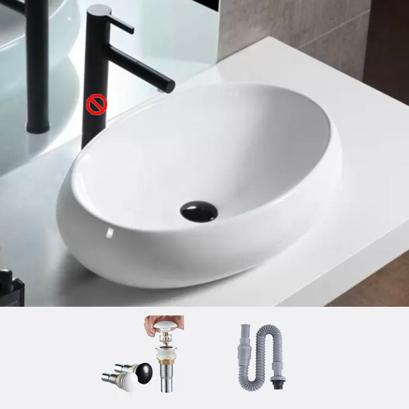 Bathroom Ceramic Sink Round Rod Handle Anti-spill Modern Faucet Sink
