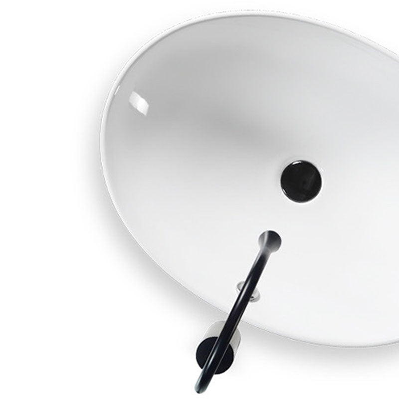Bathroom Ceramic Sink Round Rod Handle Anti-spill Modern Faucet Sink