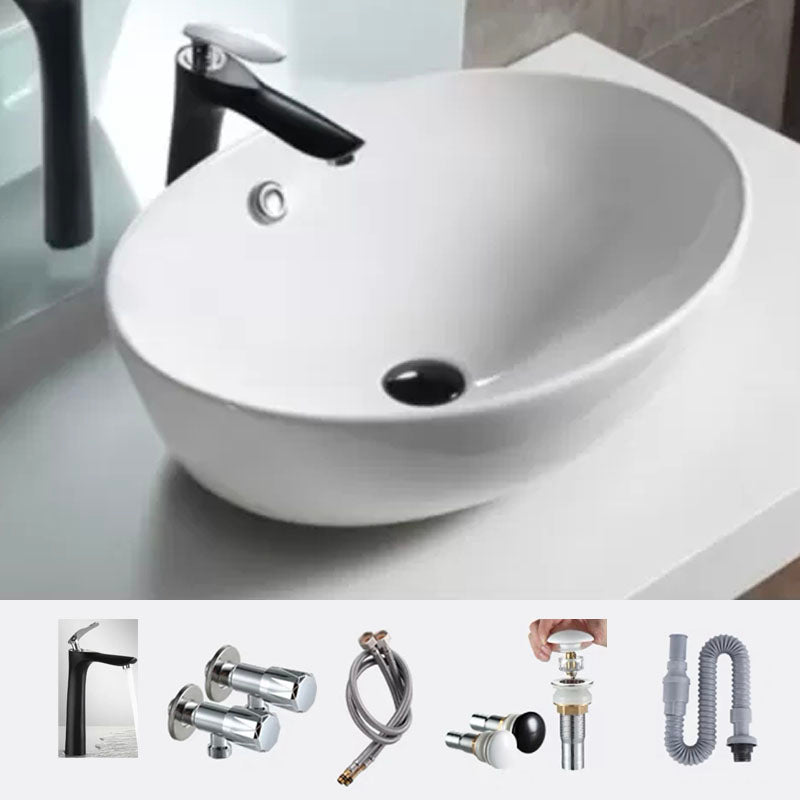 Bathroom Ceramic Sink Round Rod Handle Anti-spill Modern Faucet Sink