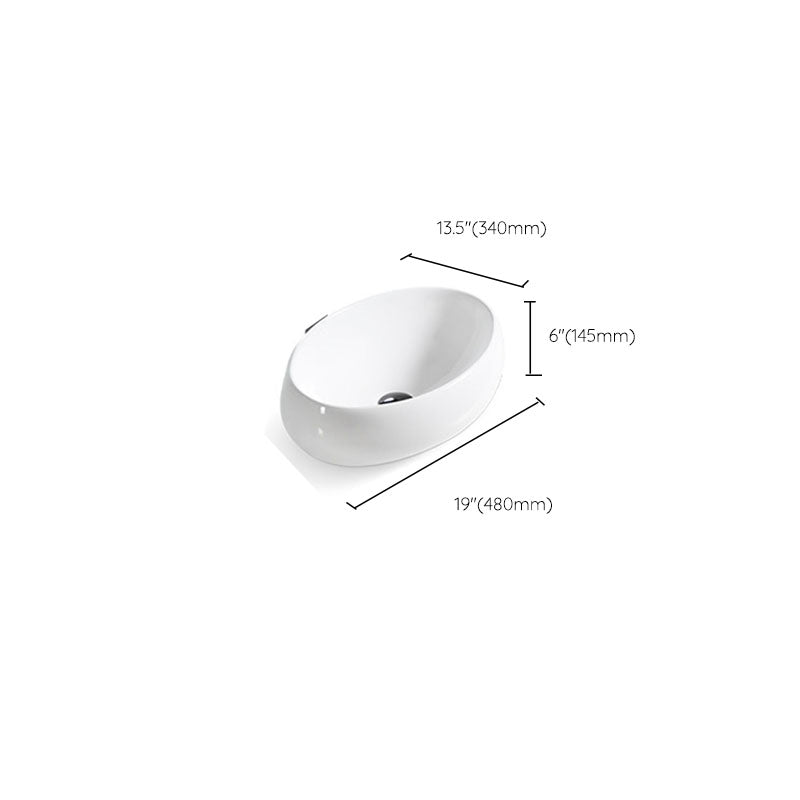Bathroom Ceramic Sink Round Rod Handle Anti-spill Modern Faucet Sink