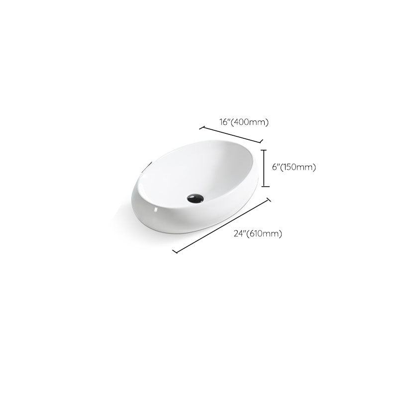 Bathroom Ceramic Sink Round Rod Handle Anti-spill Modern Faucet Sink
