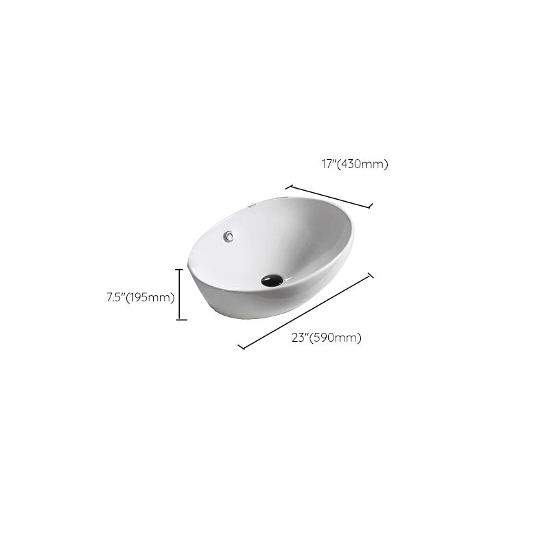 Bathroom Ceramic Sink Round Rod Handle Anti-spill Modern Faucet Sink
