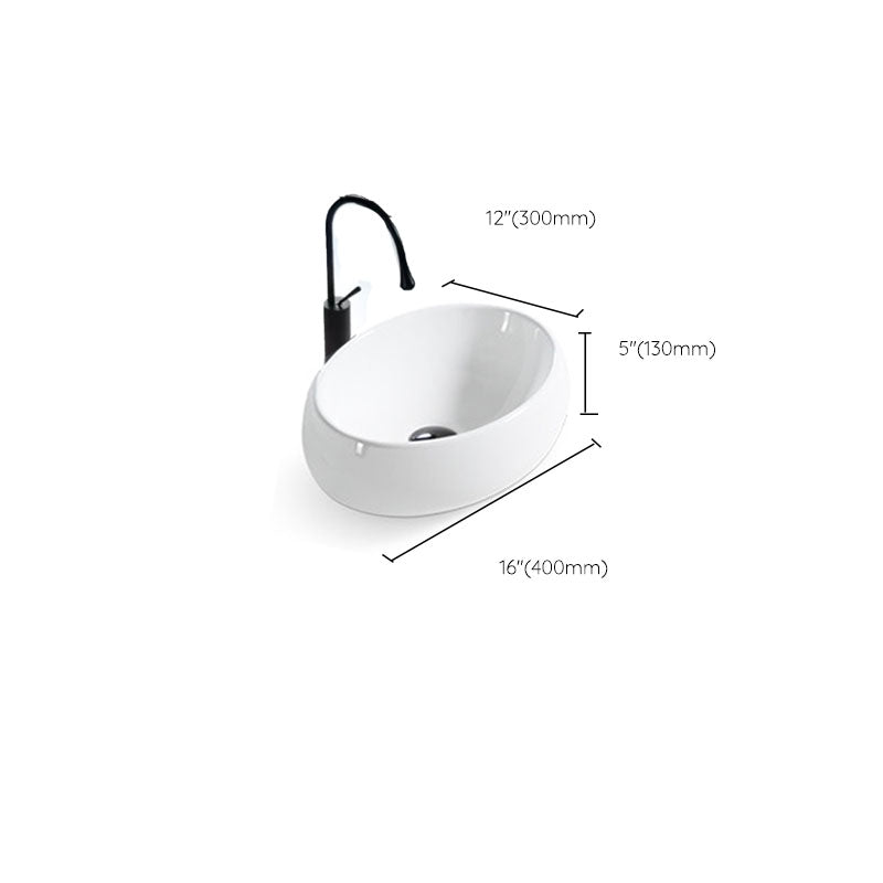 Bathroom Ceramic Sink Round Rod Handle Anti-spill Modern Faucet Sink