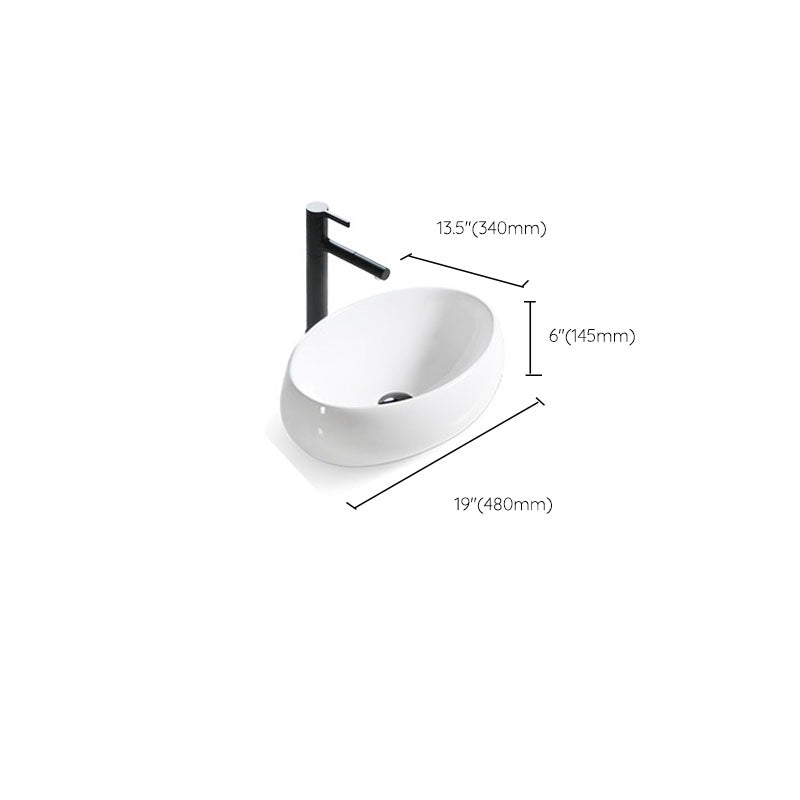 Bathroom Ceramic Sink Round Rod Handle Anti-spill Modern Faucet Sink