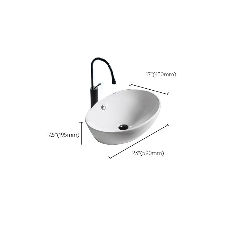 Bathroom Ceramic Sink Round Rod Handle Anti-spill Modern Faucet Sink