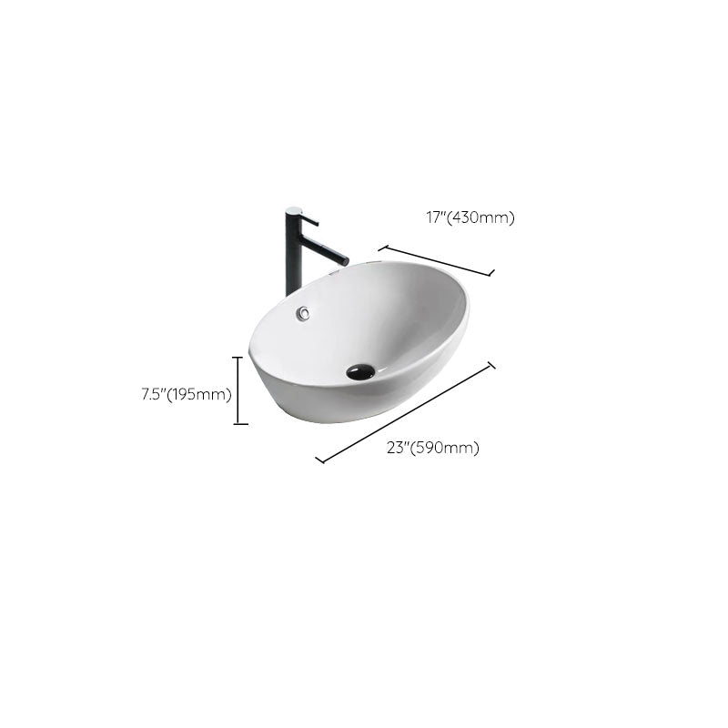 Bathroom Ceramic Sink Round Rod Handle Anti-spill Modern Faucet Sink