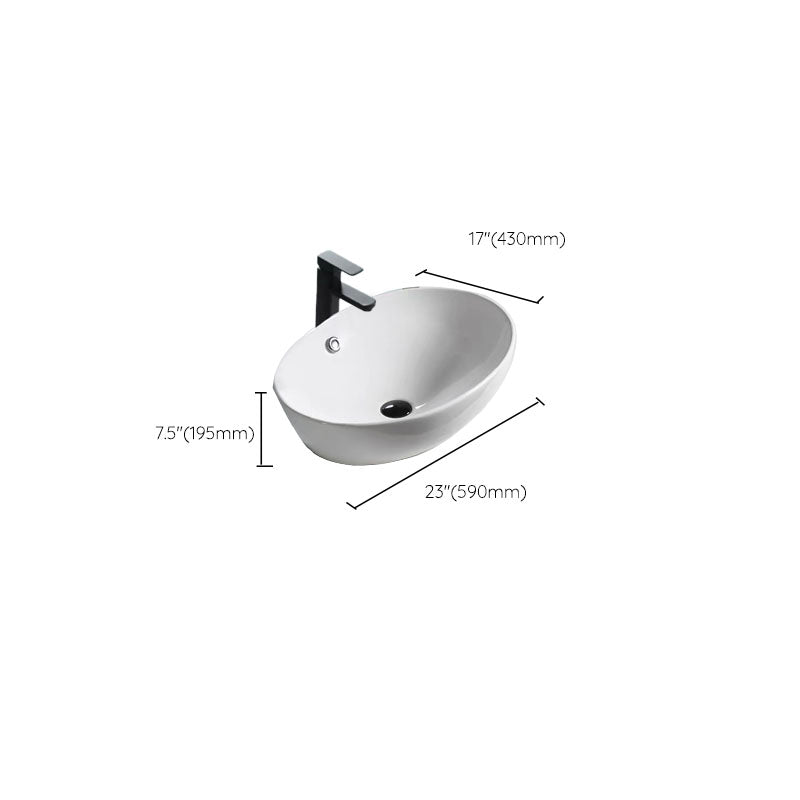 Bathroom Ceramic Sink Round Rod Handle Anti-spill Modern Faucet Sink