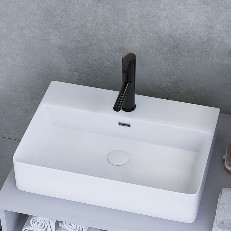 White Trough Bathroom Sink Rectangle Ceramic Trough Bathroom Sink