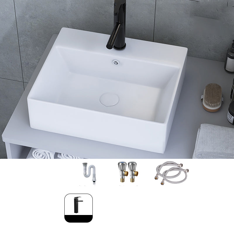 White Trough Bathroom Sink Rectangle Ceramic Trough Bathroom Sink