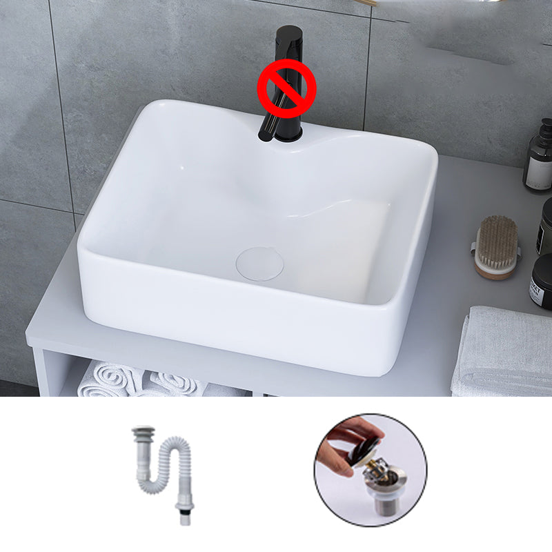 White Trough Bathroom Sink Rectangle Ceramic Trough Bathroom Sink