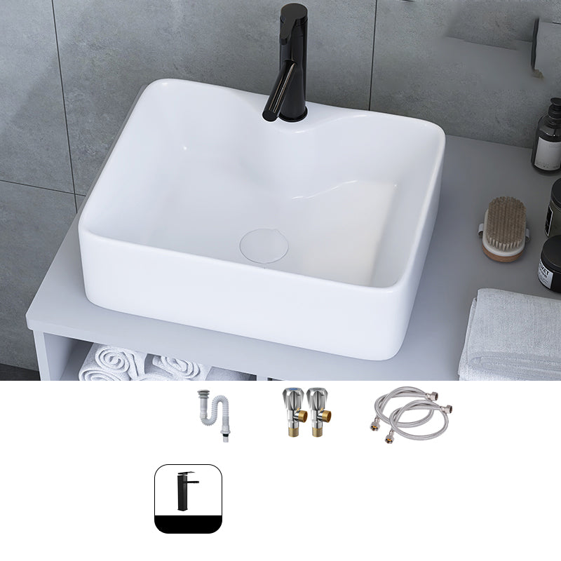 White Trough Bathroom Sink Rectangle Ceramic Trough Bathroom Sink