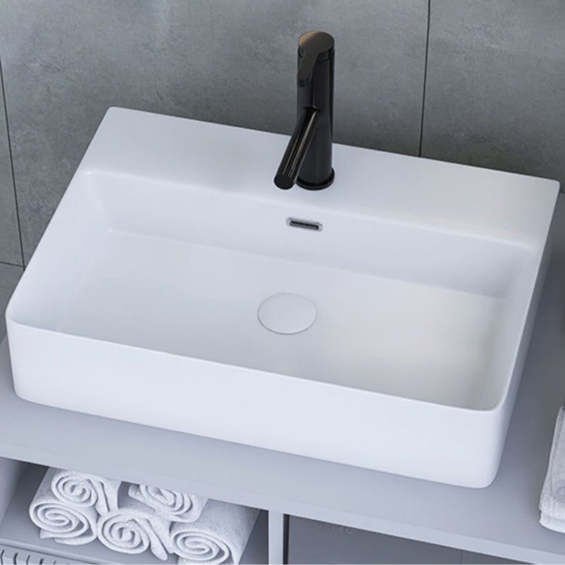 White Trough Bathroom Sink Rectangle Ceramic Trough Bathroom Sink