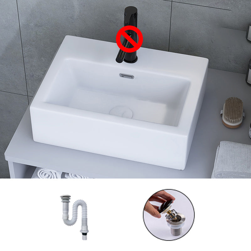 White Trough Bathroom Sink Rectangle Ceramic Trough Bathroom Sink