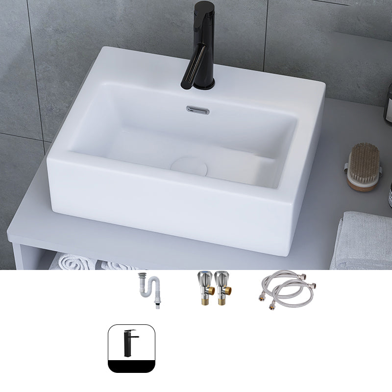 White Trough Bathroom Sink Rectangle Ceramic Trough Bathroom Sink