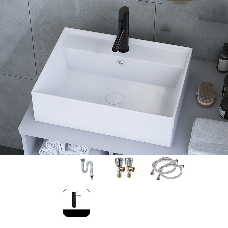 White Trough Bathroom Sink Rectangle Ceramic Trough Bathroom Sink
