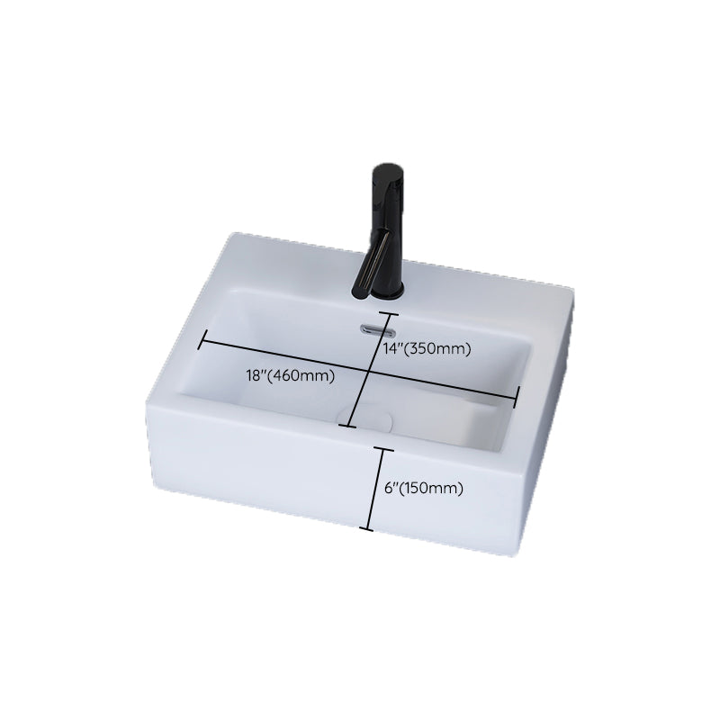 White Trough Bathroom Sink Rectangle Ceramic Trough Bathroom Sink
