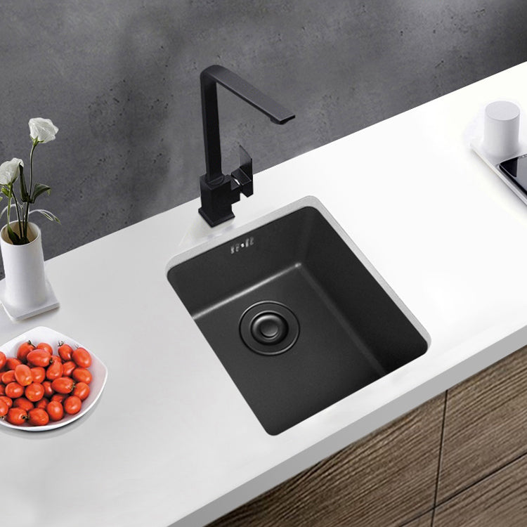 Black Stainless Steel Sink Single Bowl Undermount Sink with Basket Strainer