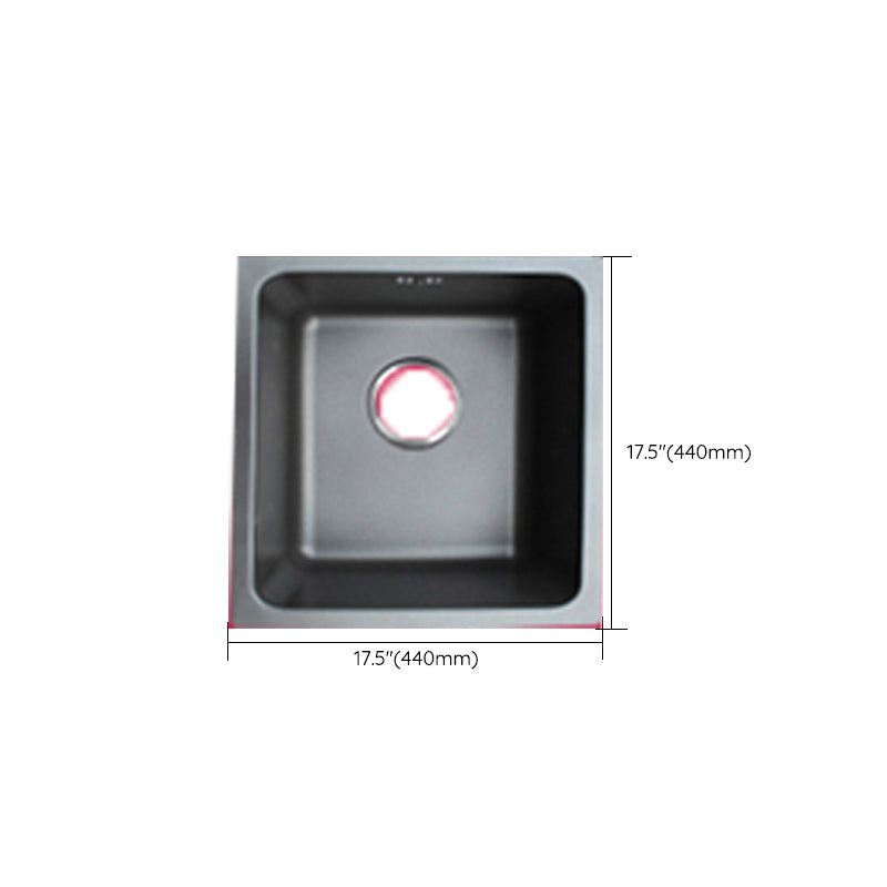 Black Stainless Steel Sink Single Bowl Undermount Sink with Basket Strainer