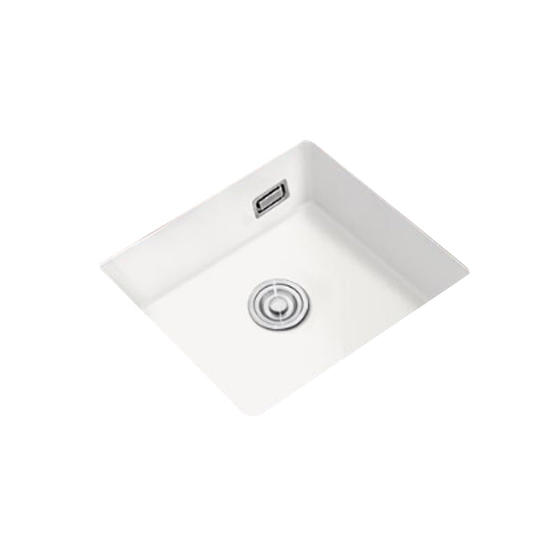 Kitchen Ceramic Sink White Pull-out Faucet Anti-spill Rectangular Sink
