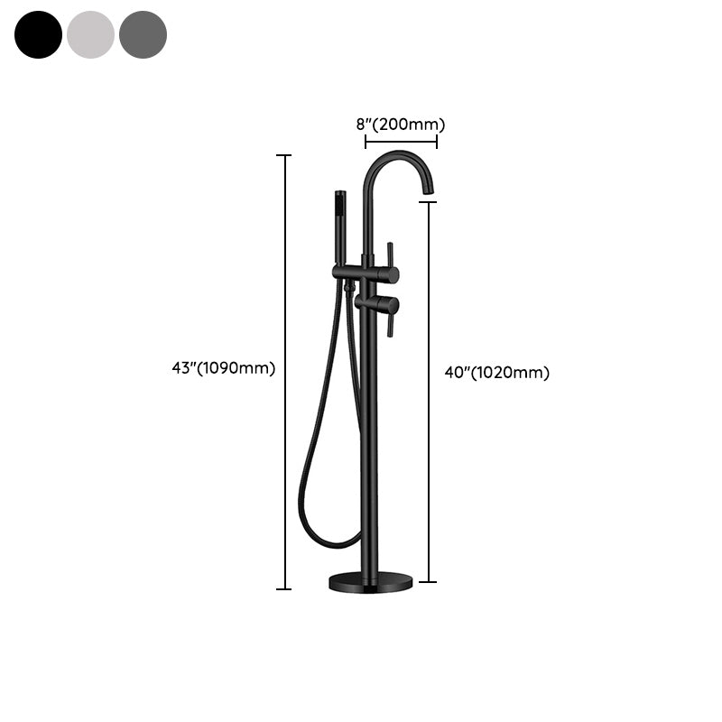 Floor Mounted Copper Freestanding Tub Filler Freestanding High Arc Freestanding Faucet