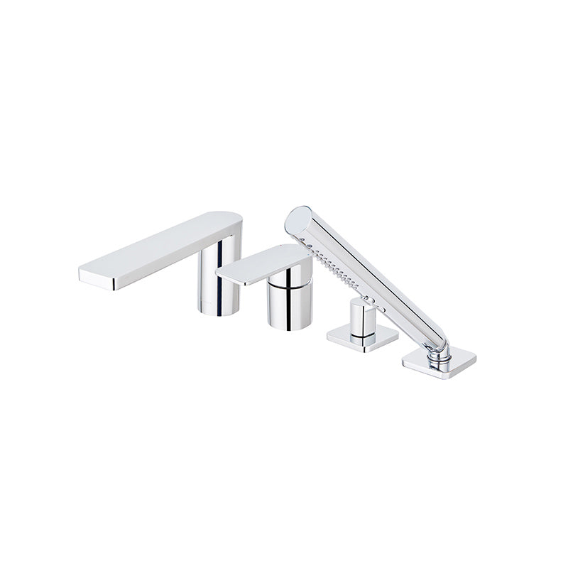 Modern Deck Mounted Roman Tub Faucet Bronze Low Arc Roman Tub Faucet Set