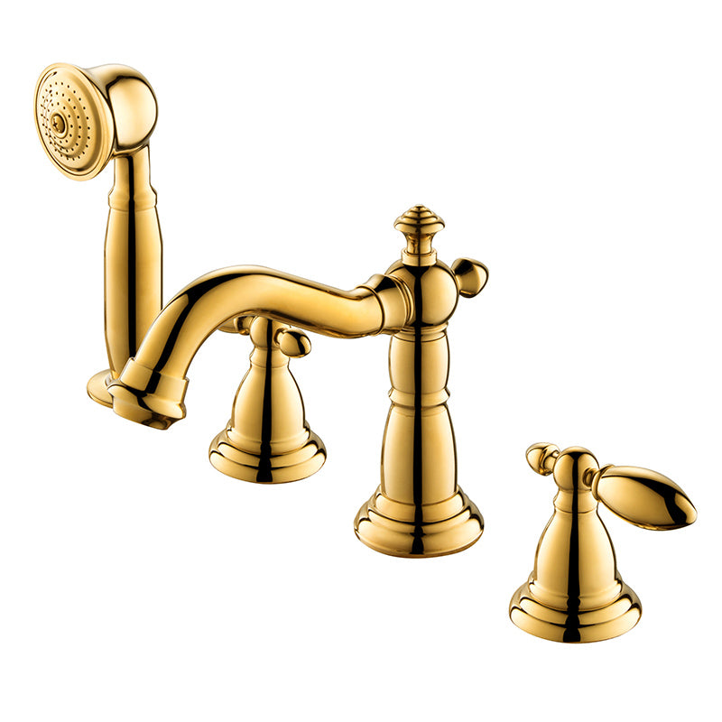 Deck Mounted Roman Tub Faucet Bronze Low Arc Roman Tub Faucet Set