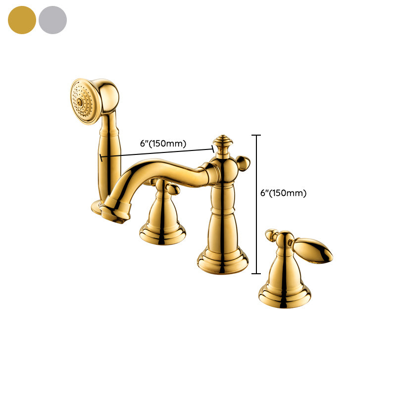 Deck Mounted Roman Tub Faucet Bronze Low Arc Roman Tub Faucet Set