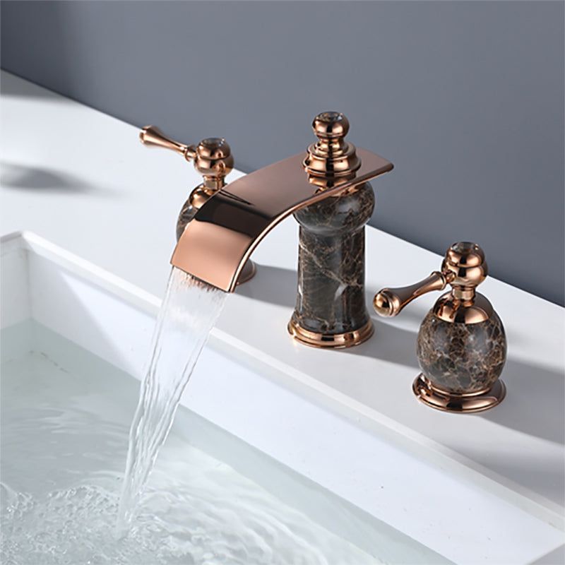 Traditional Faucet Deck Mounted Bathroom Faucet with Double Handle