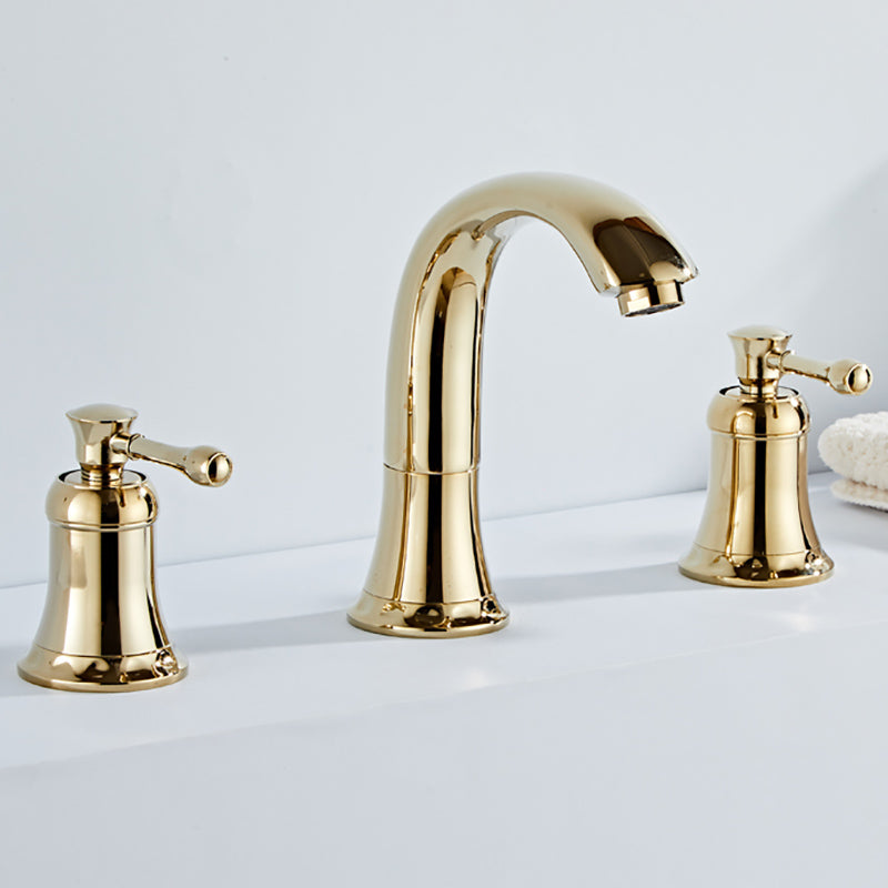 Modern Deck Mounted Lever Handle Bathroom Faucet with Handheld Shower Head