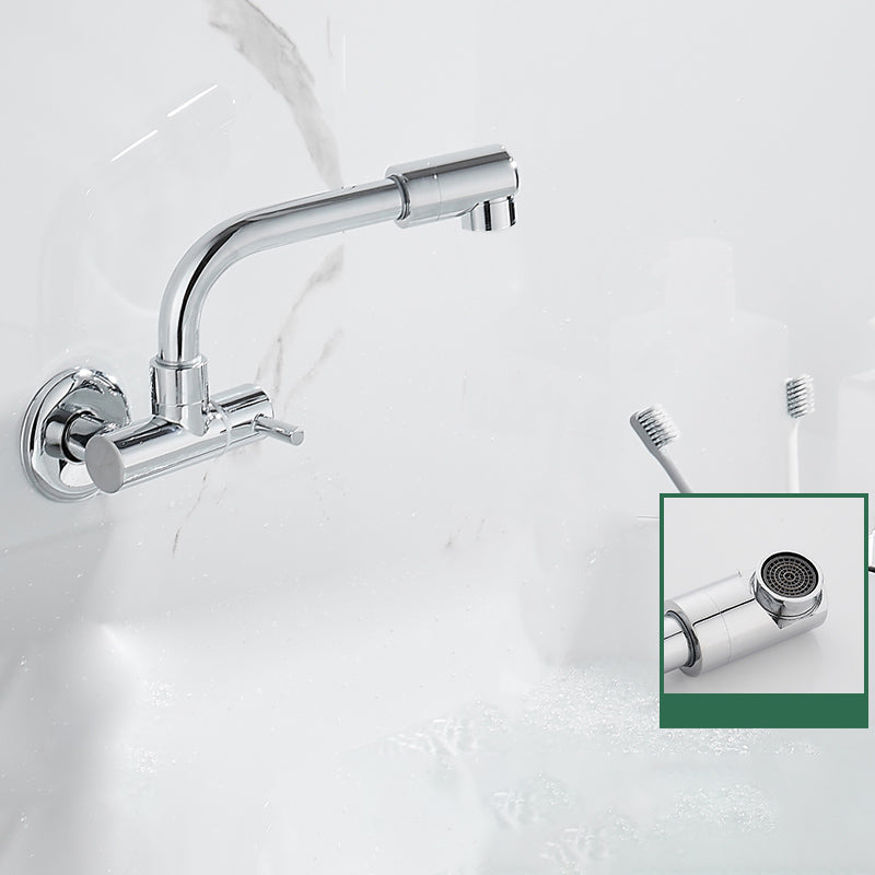 Wall Mounted Metal Tub Filler Low Arc Waterfall Bathtub Faucet