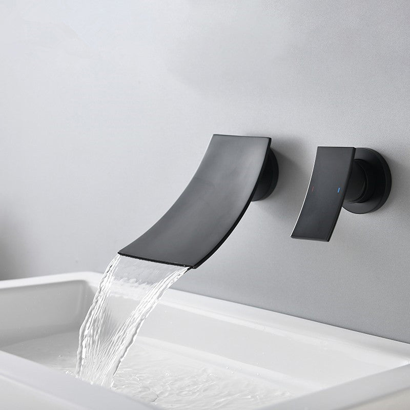 Wall Mounted Metal Tub Filler One Handles Waterfall Tub Faucet Trim