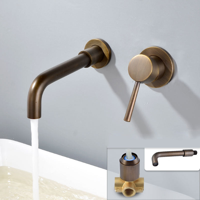 Contemporary Wall Mounted One Handle Kitchen Faucet Low Arch Water Filler