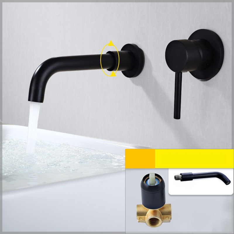 Contemporary Wall Mounted One Handle Kitchen Faucet Low Arch Water Filler