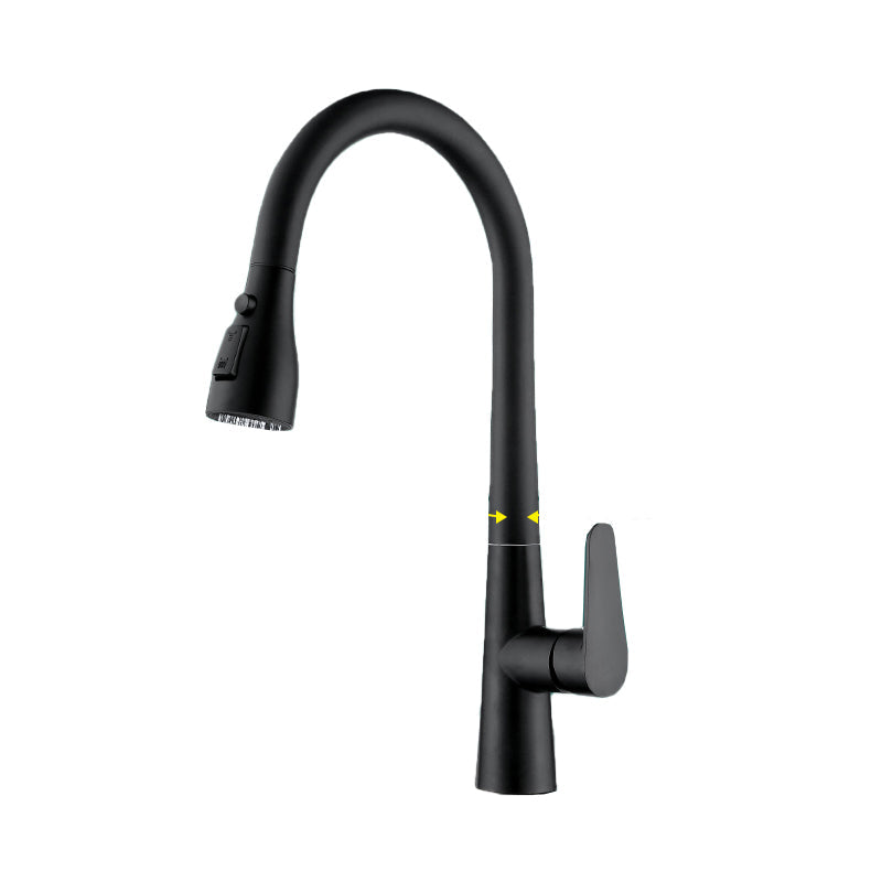 Modern Style Kitchen Faucet High Arc Copper Pull Down Kitchen Faucet