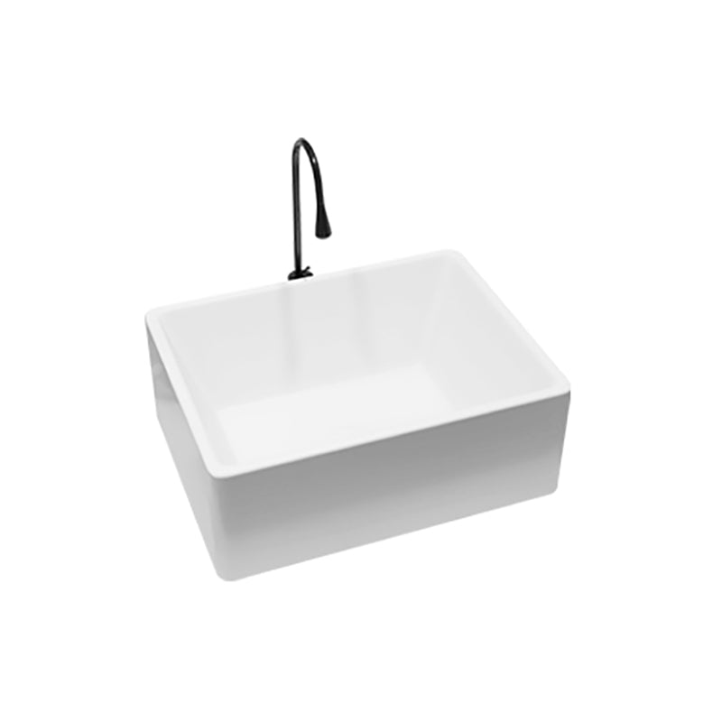 Modern Style White Bathroom Sink Rectangle Ceramic Bathroom Sink