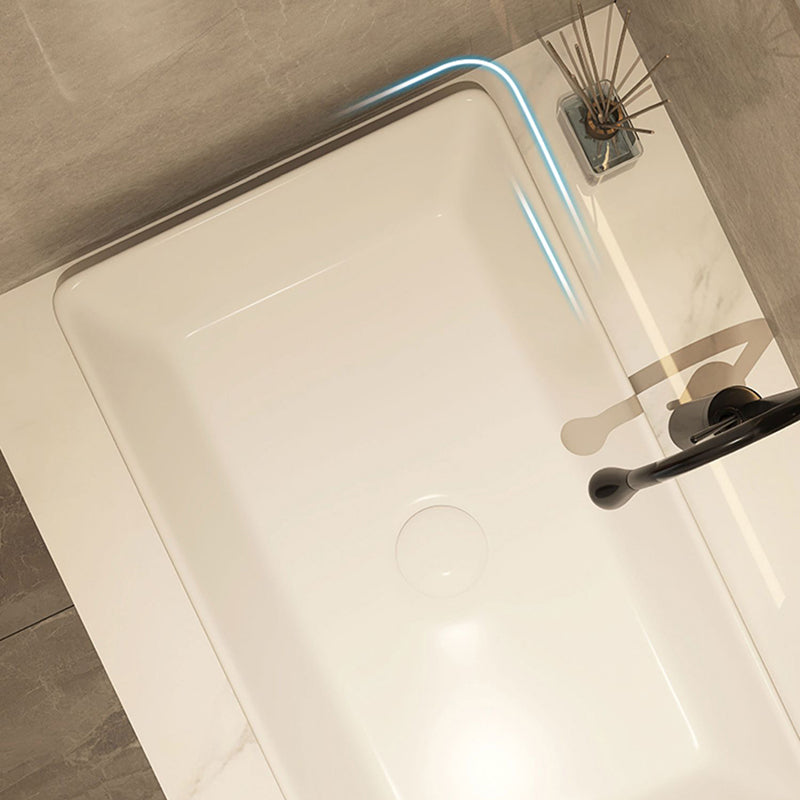 Modern Style White Bathroom Sink Rectangle Ceramic Bathroom Sink