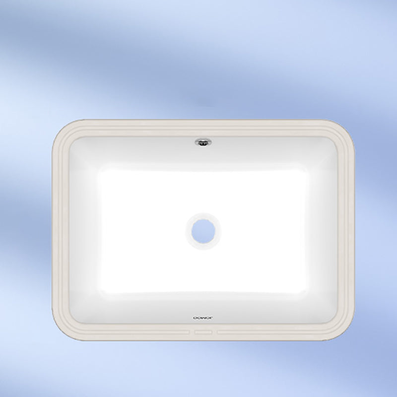 Modern Style Bathroom Sink Overflow Hole Design Undermount Ceramic Bathroom Sink