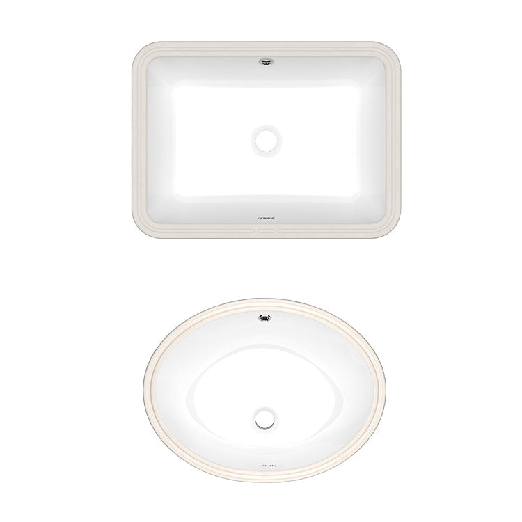 Modern Style Bathroom Sink Overflow Hole Design Undermount Ceramic Bathroom Sink