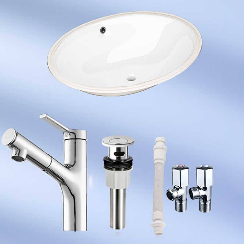 Modern Style Bathroom Sink Overflow Hole Design Undermount Ceramic Bathroom Sink