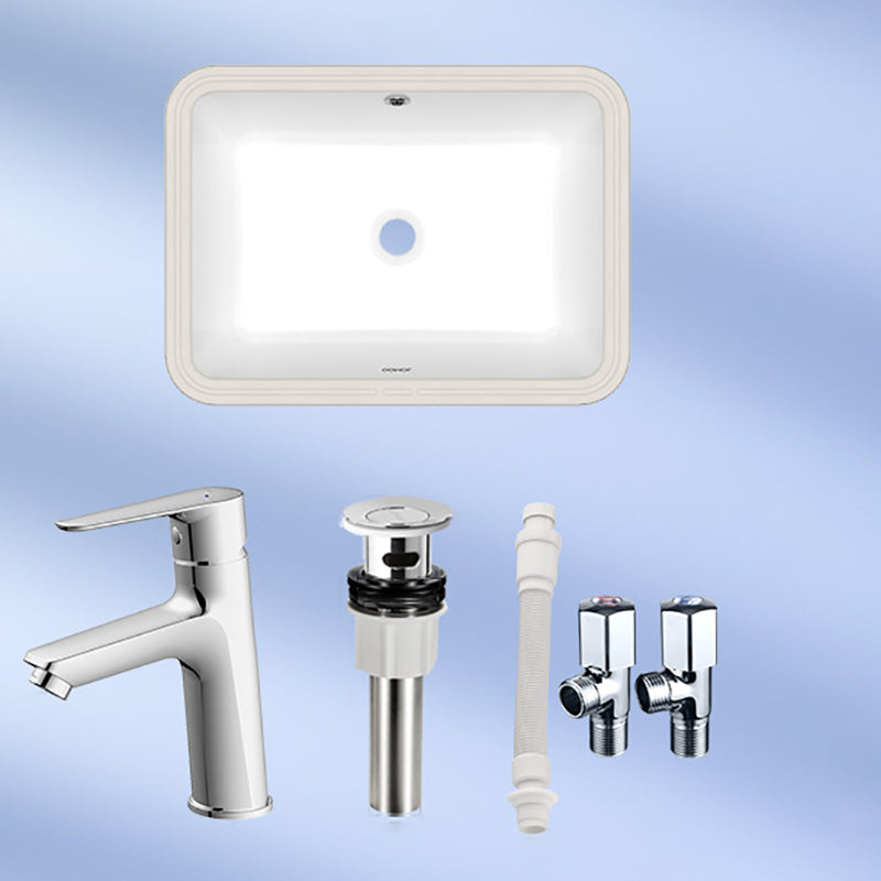 Modern Style Bathroom Sink Overflow Hole Design Undermount Ceramic Bathroom Sink