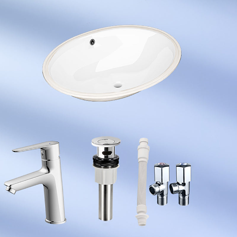 Modern Style Bathroom Sink Overflow Hole Design Undermount Ceramic Bathroom Sink
