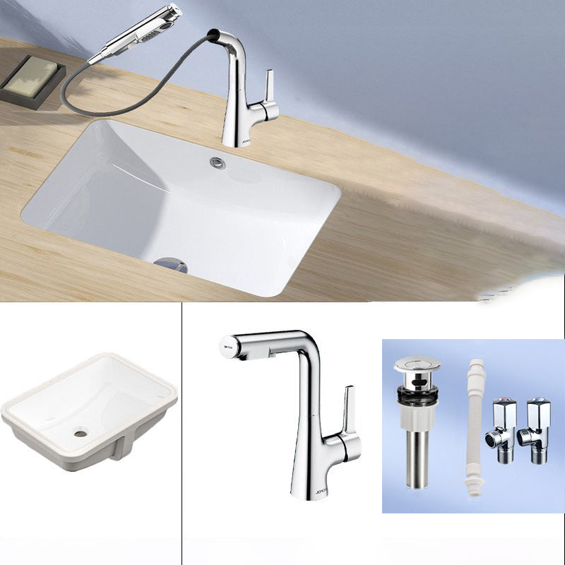 Modern Style Bathroom Sink Overflow Hole Design Undermount Ceramic Bathroom Sink