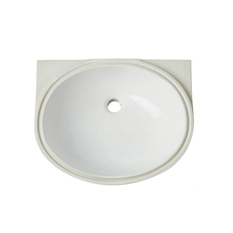 Modern Style Bathroom Sink Oval-shape Ceramic Bathroom Sink in White