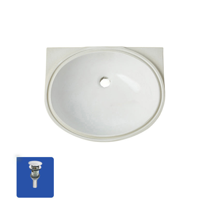 Modern Style Bathroom Sink Oval-shape Ceramic Bathroom Sink in White