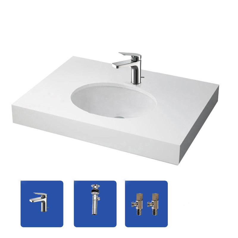 Modern Style Bathroom Sink Oval-shape Ceramic Bathroom Sink in White