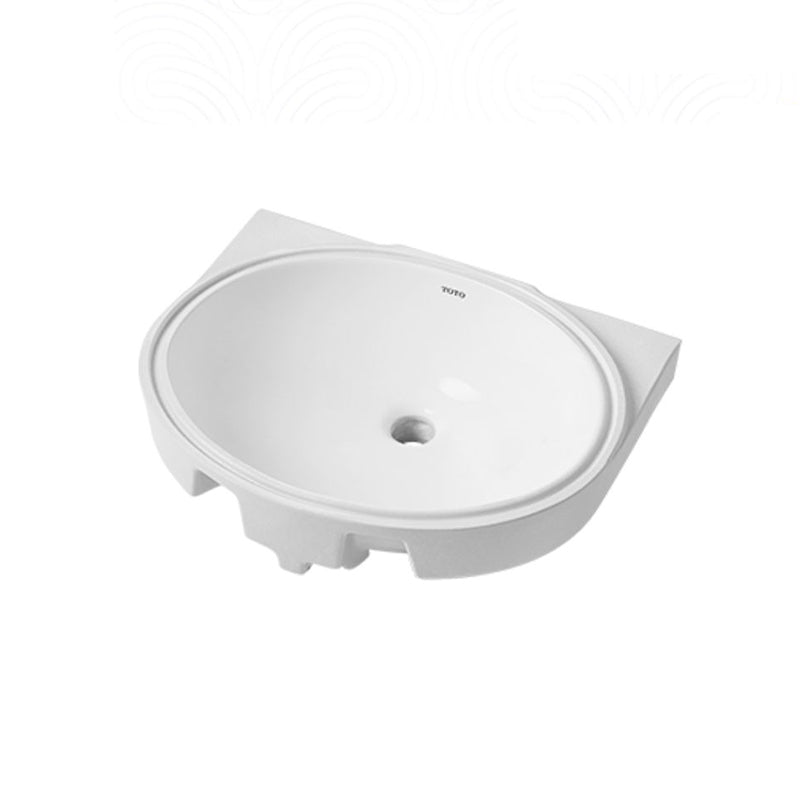 Modern Style Bathroom Sink Oval-shape Ceramic Bathroom Sink in White