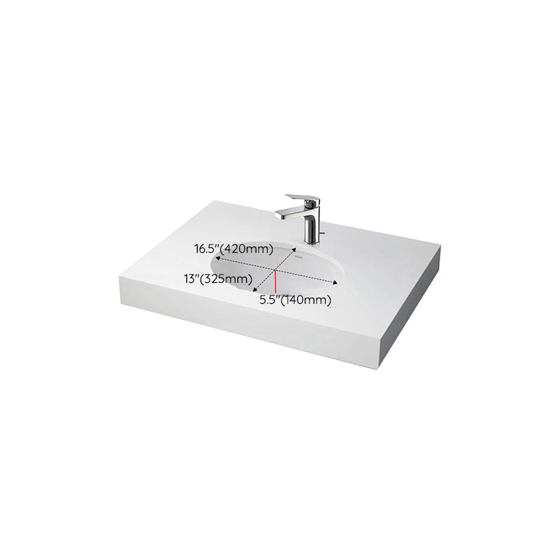 Modern Style Bathroom Sink Oval-shape Ceramic Bathroom Sink in White
