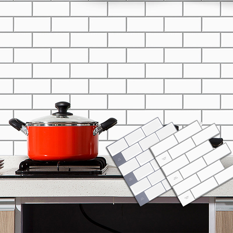 Subway Tile Wallpaper Plastic Peel and Stick Backsplash Wall Tile